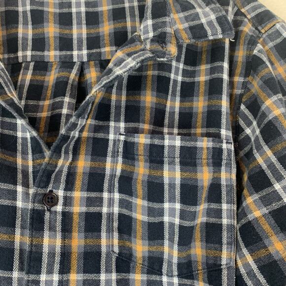 Travis Mathew Shirt Mens Large Flannel Button Up Plaid Blue Yellow Casual‎ Adult - Picture 2 of 6